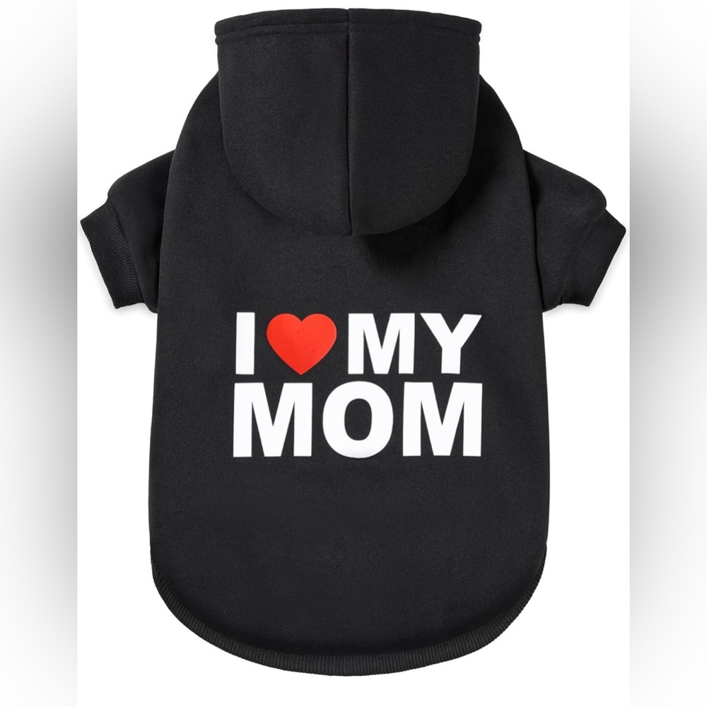 NEW "I Love My Mom" Hooded Dog Sweatshirt Large Breed Dog